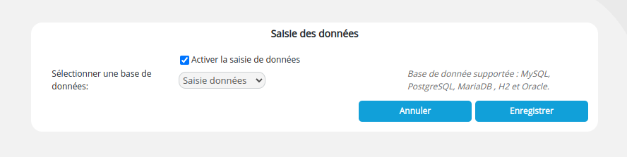 Saisie données