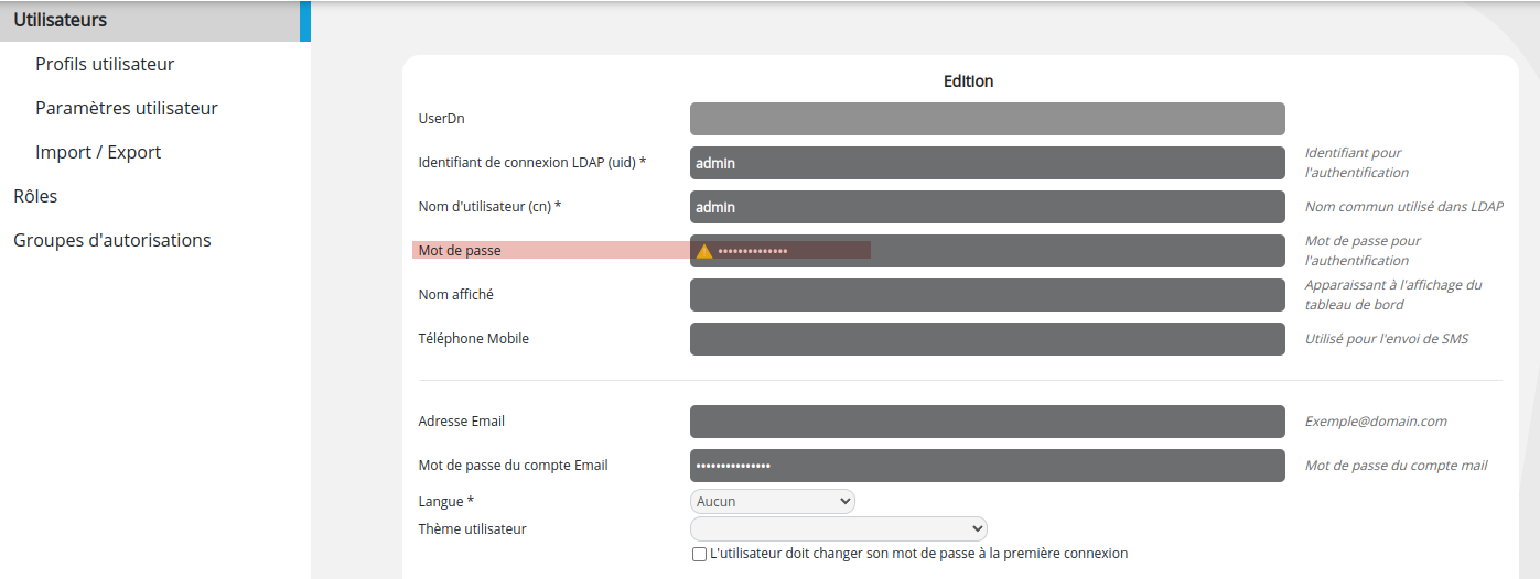 Compte LDAP
