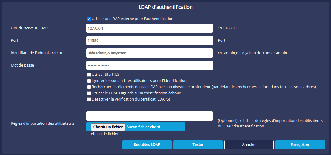 LDAP d'auhentification
