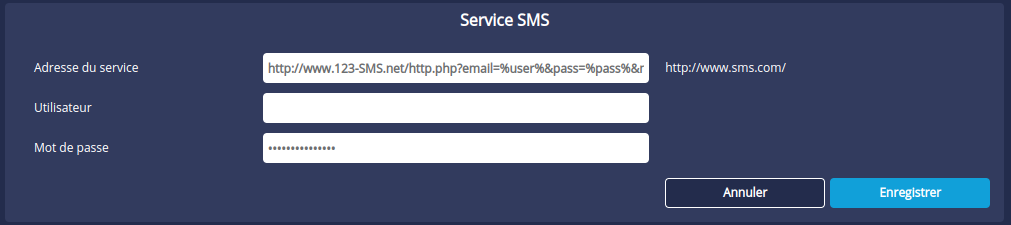 Service SMS