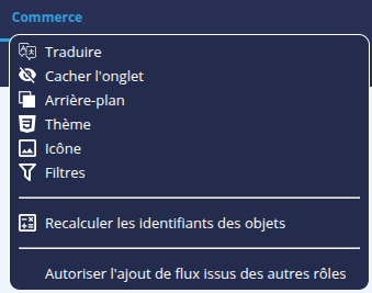 Menu rôle