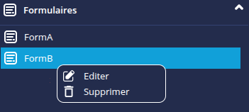 Editer/Supprimer formulaire