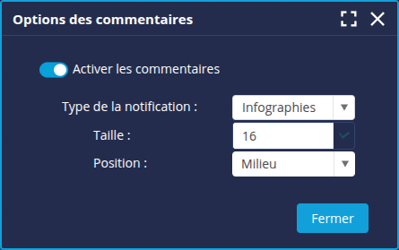 Options commentaires