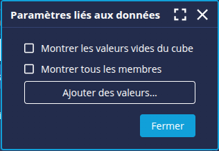 Paramètres données