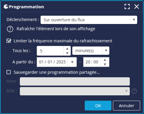 Ouverture de flux