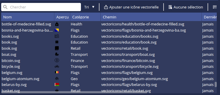 Vue tableau