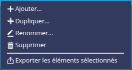 Menu contextuel