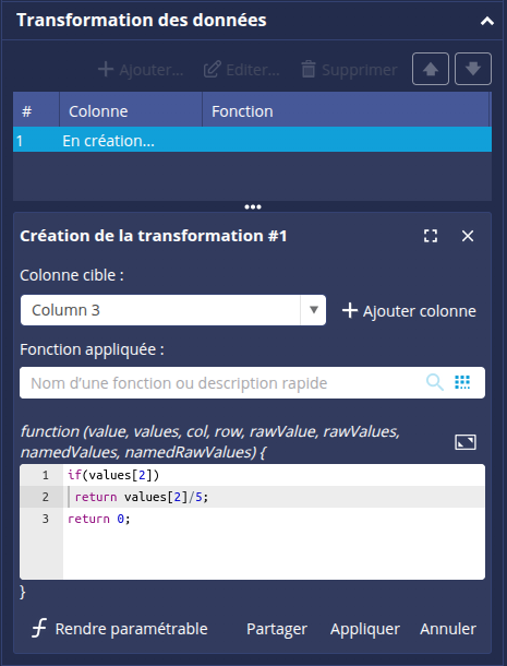 Transformation données