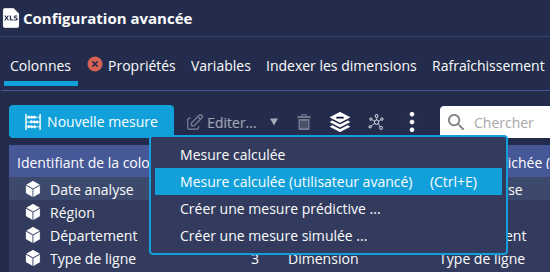 Nouvelle mesure calculée