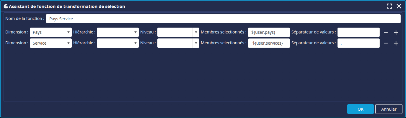 Assistant de fonction de transformation