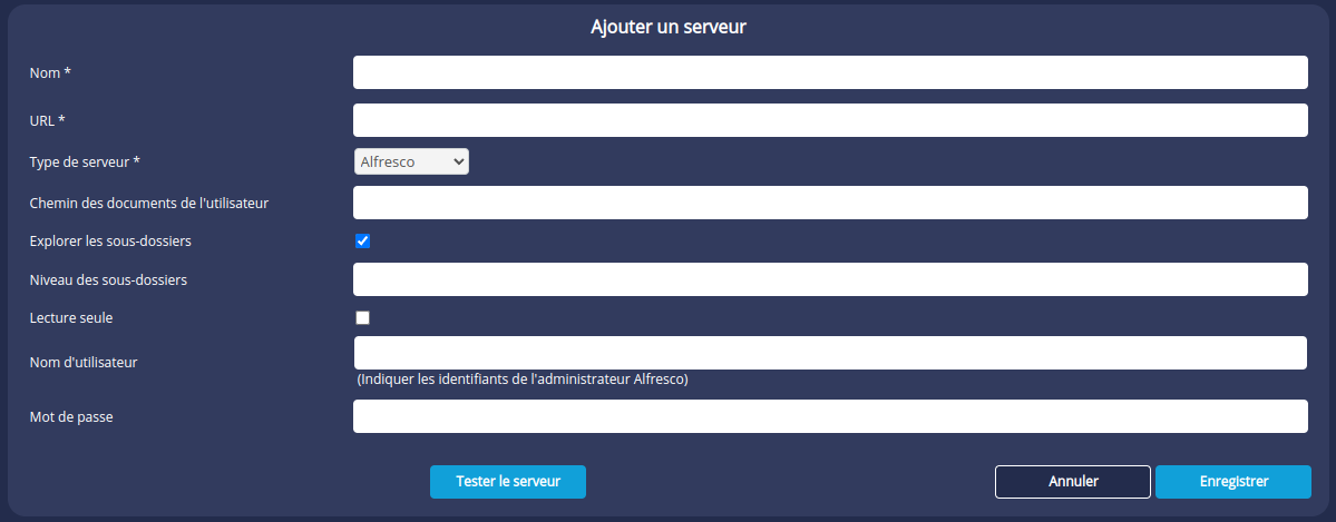 Ajouter serveur