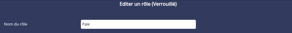 Éditer rôle