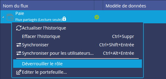 Déverrouiller rôle