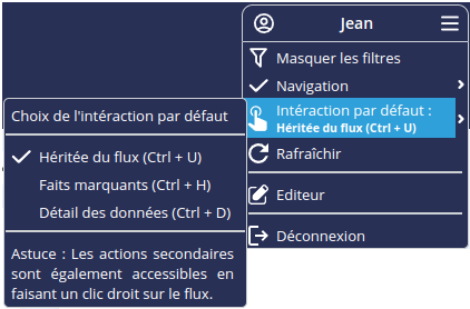 Menu interaction