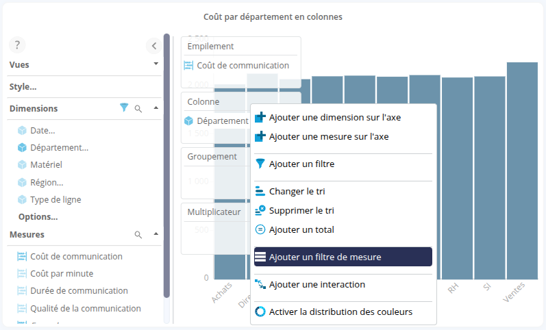 Ajouter filtre mesure