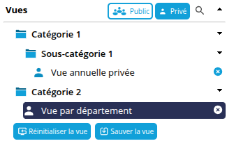 Filtre vues privées
