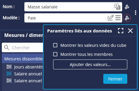 Paramètres liés aux données