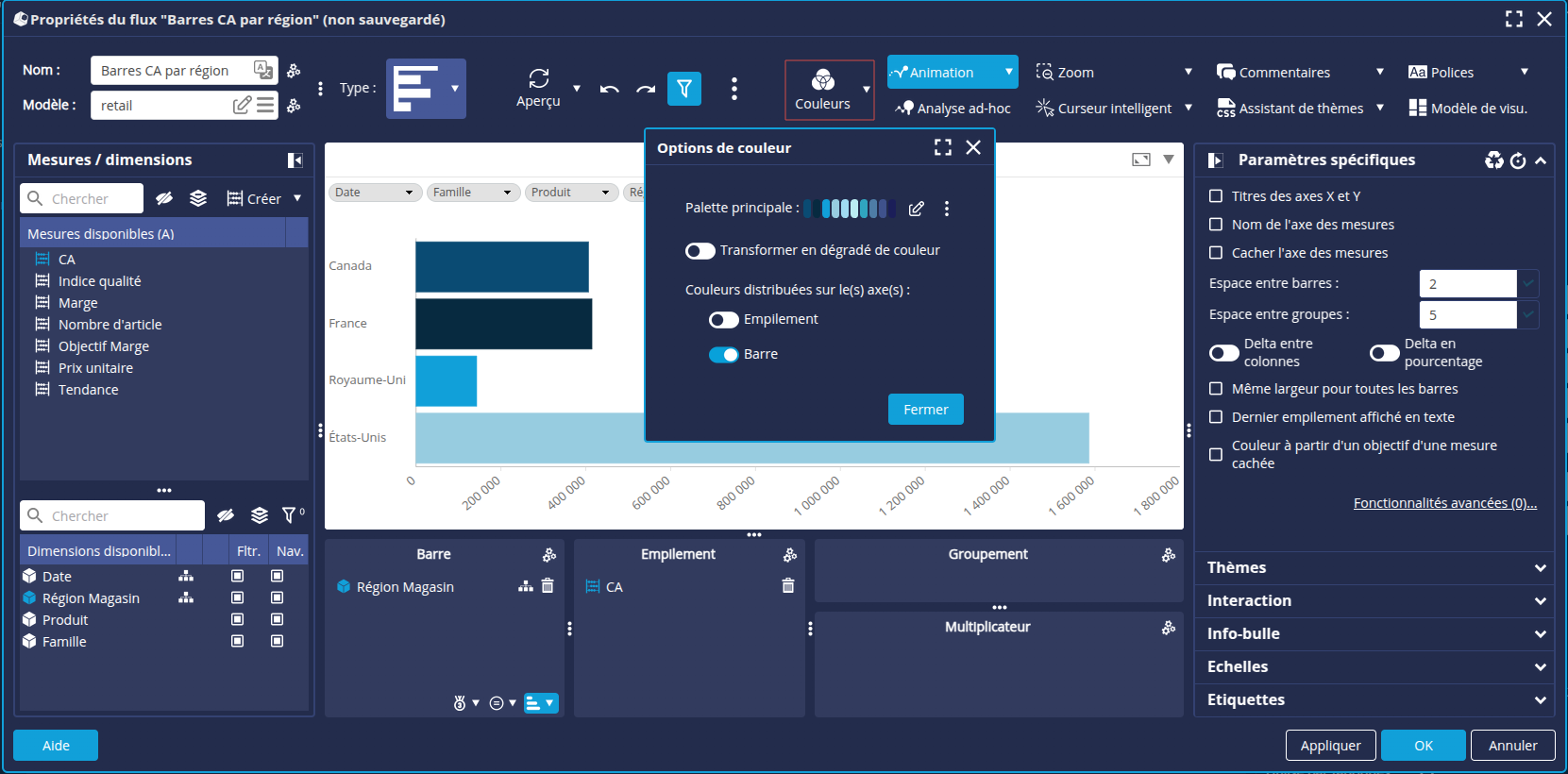 Configuration couleurs