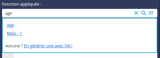 Recherche fonction