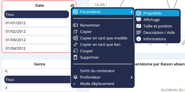 Menu contextuel