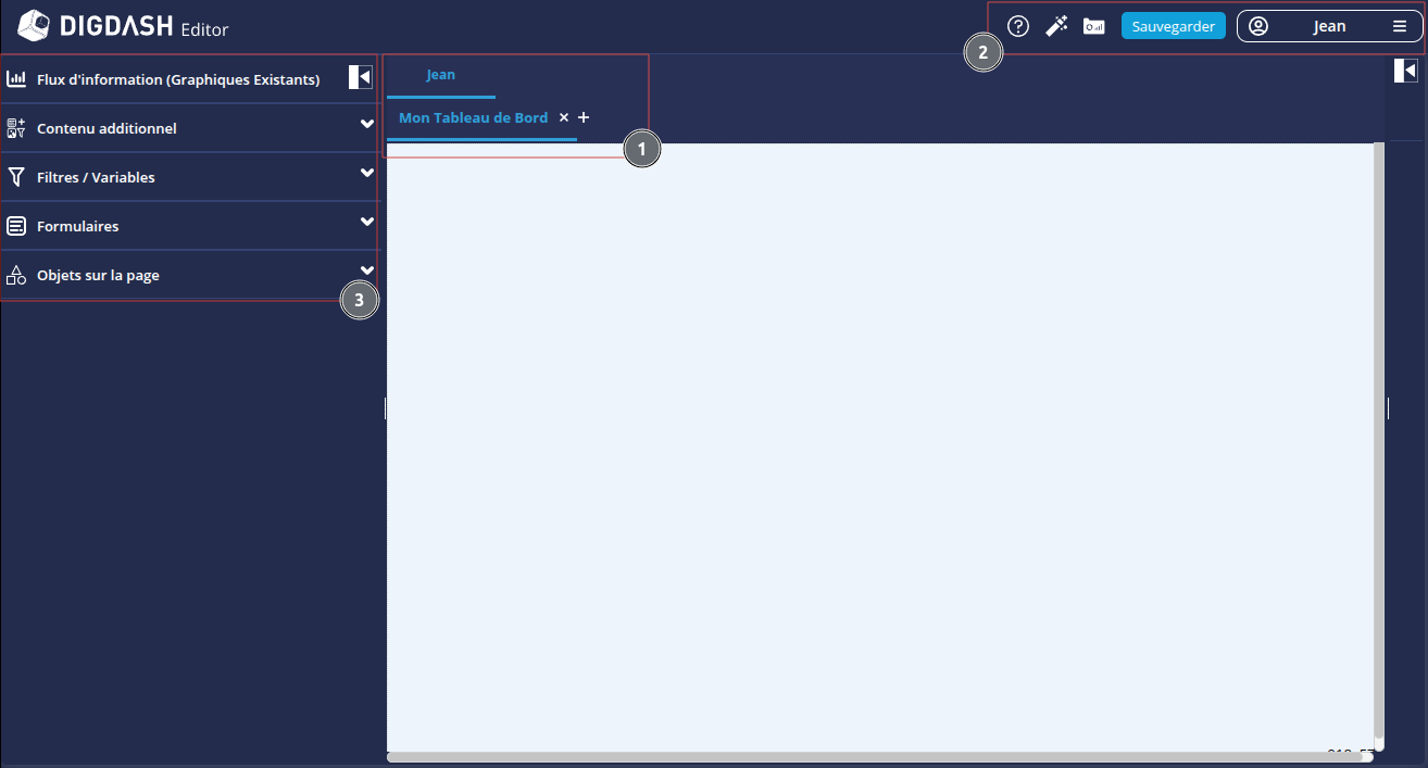 Fenêtre Editor