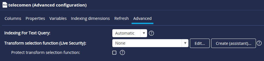 Advanced tab