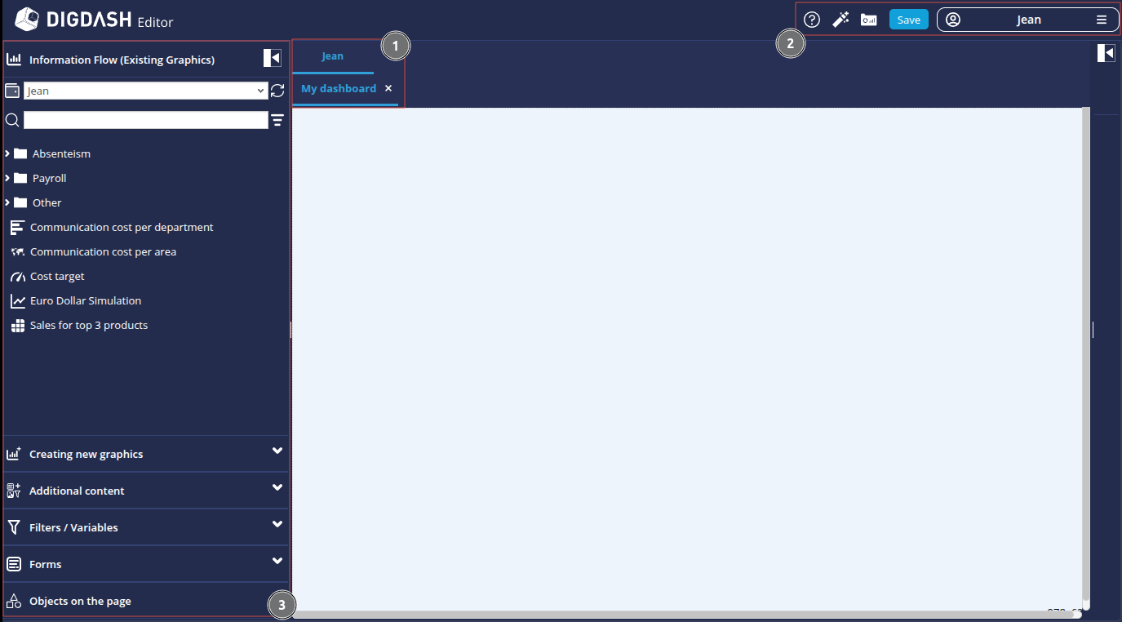 Dashboard editor