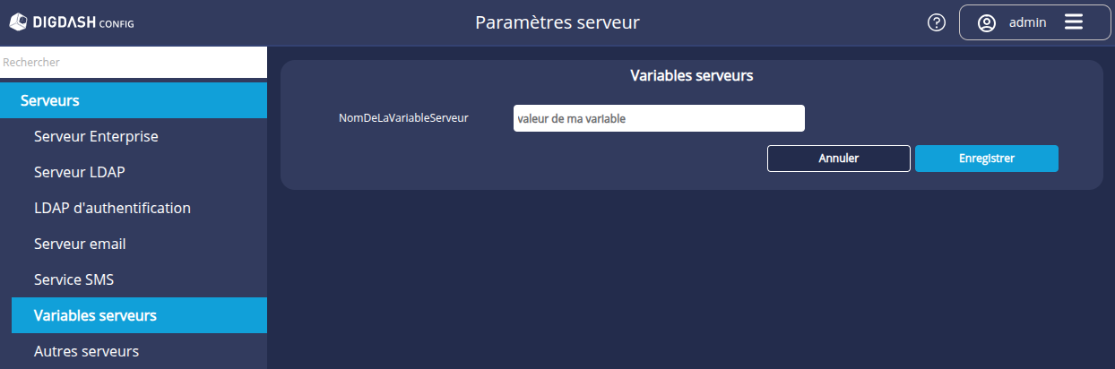 Variables serveur