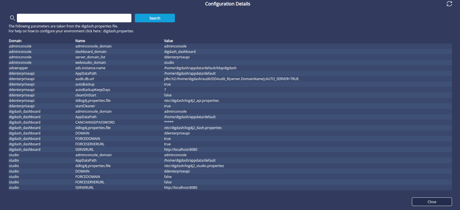 Configuration details