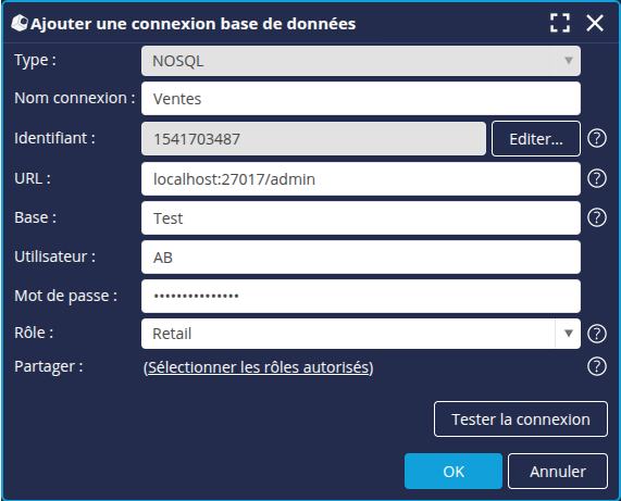 Ajout connexion base données