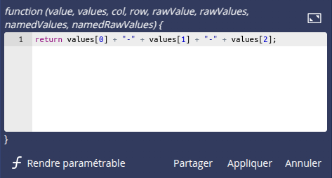 Fonction avec variables