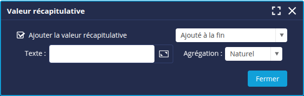 Valeur récapitulative