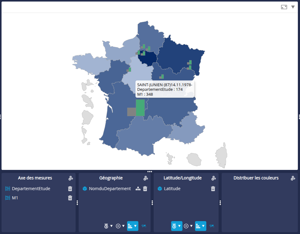 Carte avec graphique