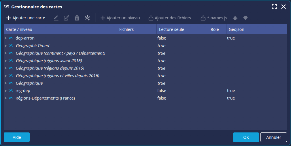 Gestionnaire de cartes