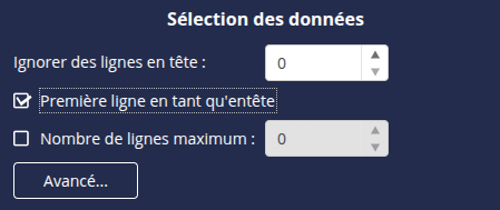 Sélection des données